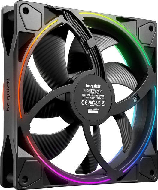 Вентилятор be quiet! Light Wings 140mm PWM Reverse Black (BL134) - зображення 2