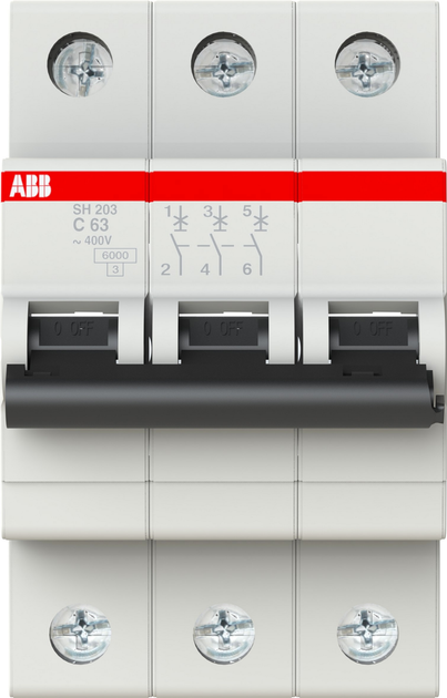 Wyłącznik automatyczny ABB SH203-C63 3p 63A C (2CDS213001R0634) - obraz 1