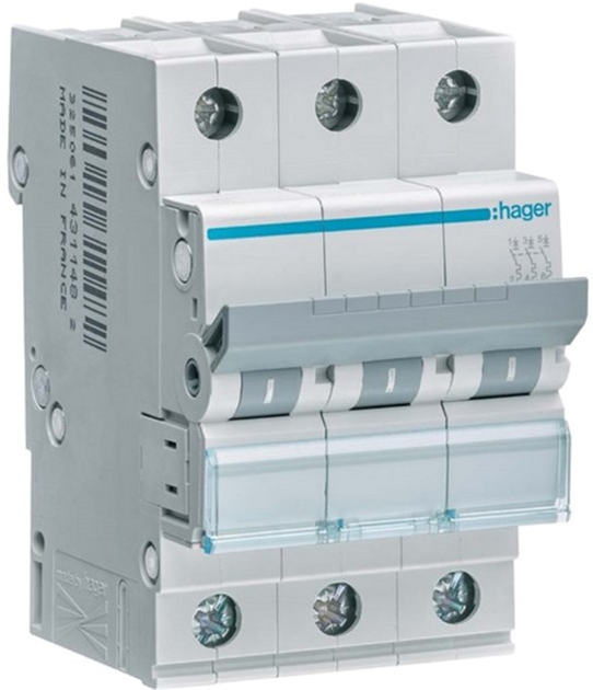 Wyłącznik automatyczny Hager 3p MCN332 C 32A 6kA - obraz 1