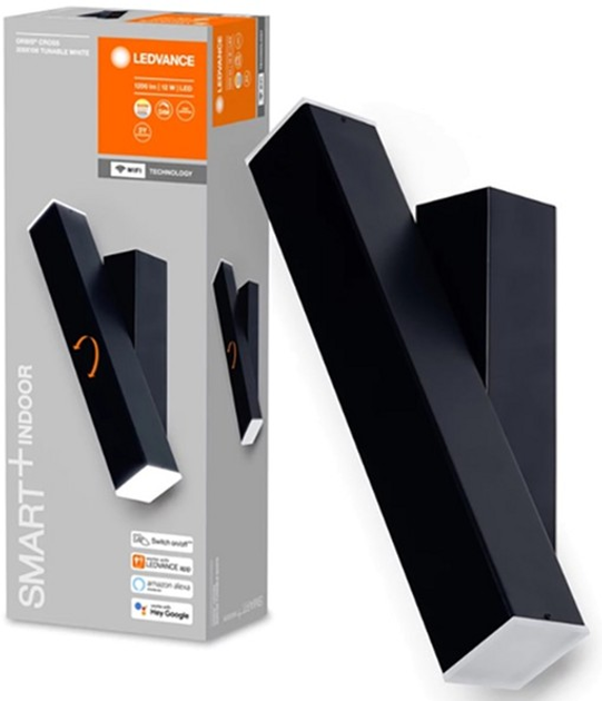 Lampa ścienna LEDVANCE SMART+ Wi-Fi Orbis Wall Cross Black (4058075573949) - obraz 2