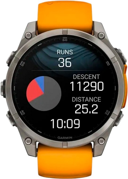 Смарт-годинник Garmin fenix 8 47mm AMOLED Sapphire Titanium with a spark Orange and Graphite Silicone Band (010-02904-11) - зображення 9