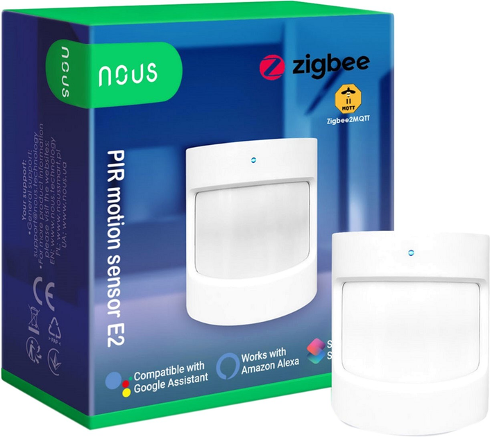Розумний датчик руху Nous E2 PIR ZigBee White (5907772033869) - зображення 1