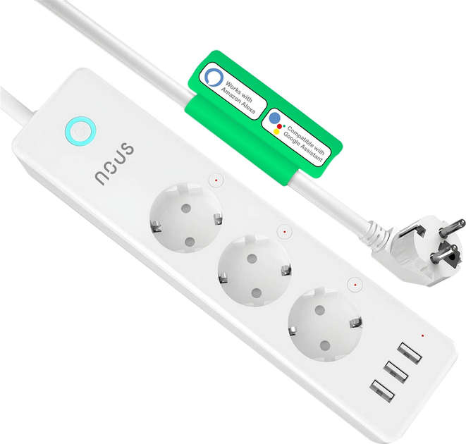 Inteligentny przedłużacz Nous Wi-Fi A5 TUYA White (NOUS-A5) - obraz 2