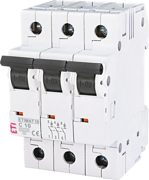 Wyłącznik automatyczny ETI ETIMAT 3p C 10A (10 kA) (2135714) - obraz 1