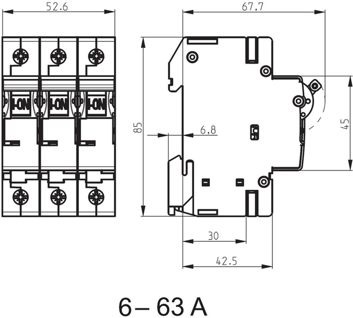 Wyłącznik automatyczny ETI ETIMAT 6 3p C 25 A 6 kA (2145518) - obraz 2