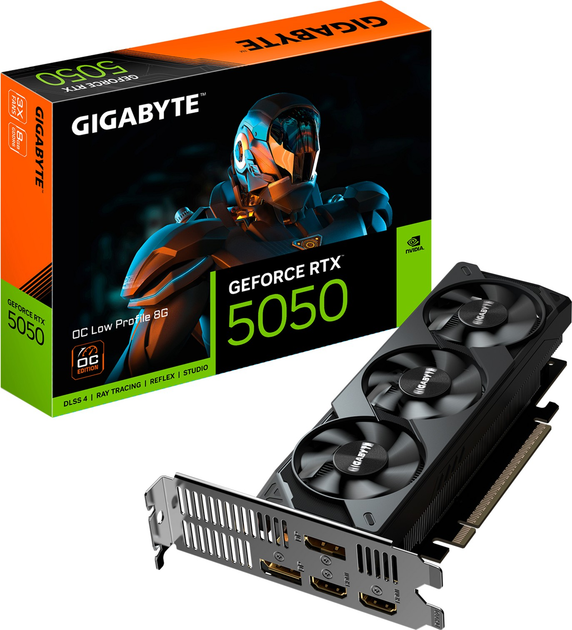 Відеокарта Gigabyte PCI-Ex GeForce RTX 5050 OC Low Profile 8G 8GB GDDR6 (128bit) (20000) (2 x HDMI, 2 x DisplayPort) (GV-N5050OC-8GL) - зображення 8
