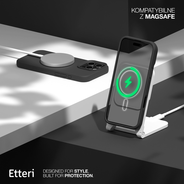 Etui plecki Etteri Silicone Mag do Apple iPhone 13 6.1 Black (GSM185951) - obraz 7