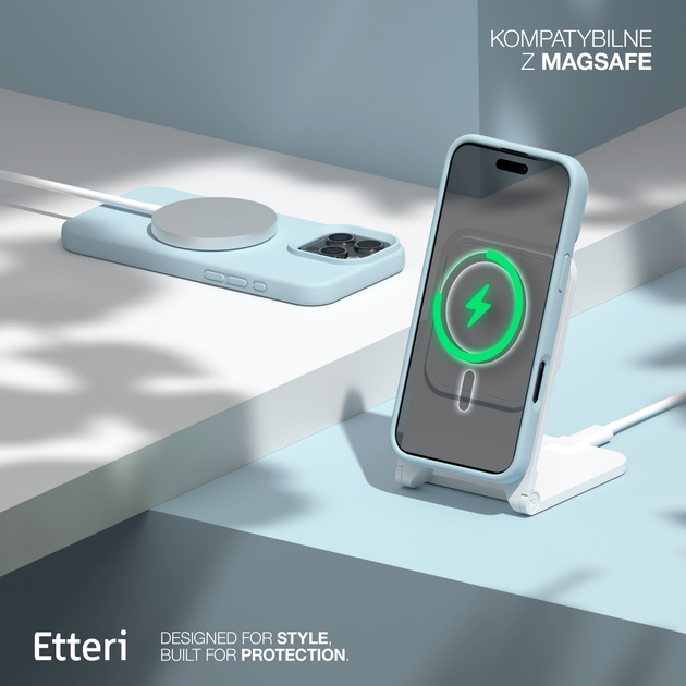 Etui plecki Etteri Silicone Mag do Apple iPhone 13 6.1 Light blue (GSM185980) - obraz 7