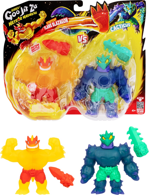 Figurki rozciągliwe GooJitZu Flaym Blazeagon & Cactikus Meteor Madness (124569) (630996430255) - obraz 2