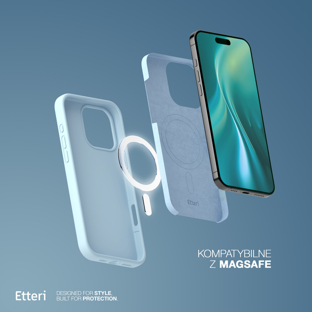 Etui plecki Etteri Silicone Mag do Apple iPhone 14 6.1 Light blue (GSM185981) - obraz 5