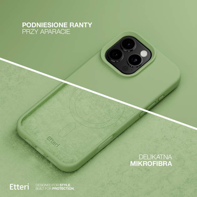 Etui plecki Etteri Silicone Mag do Apple iPhone 15 6.1 Light green (GSM185972) - obraz 5