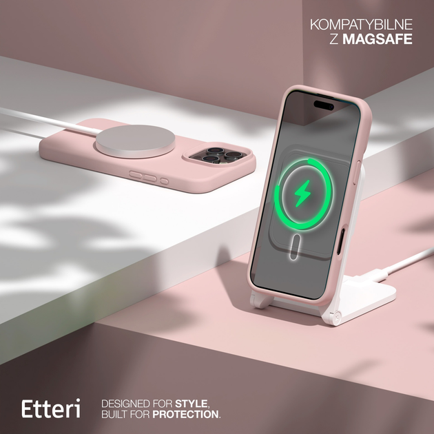 Etui plecki Etteri Silicone Mag do Apple iPhone 15 6.1 Light pink (GSM185991) - obraz 7