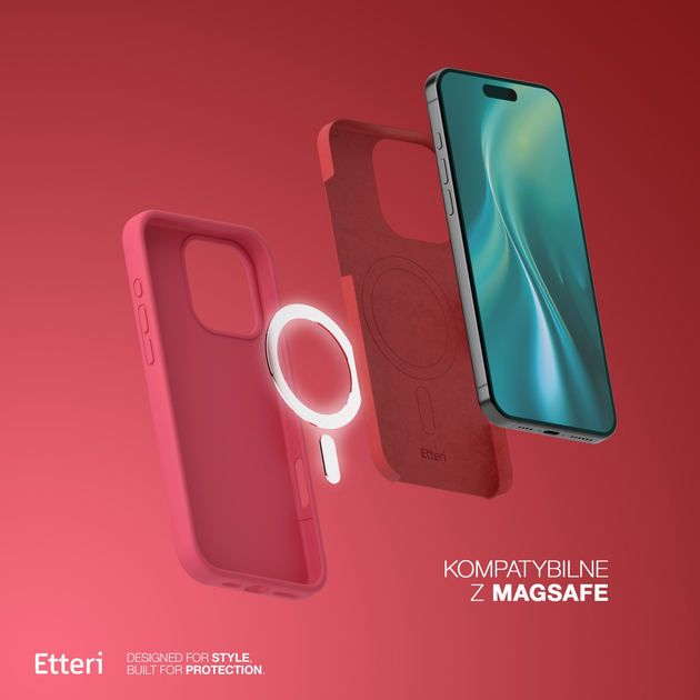 Панель Etteri Silicone Mag do Apple iPhone 15 6.1 Raspberry (GSM186001) - зображення 7