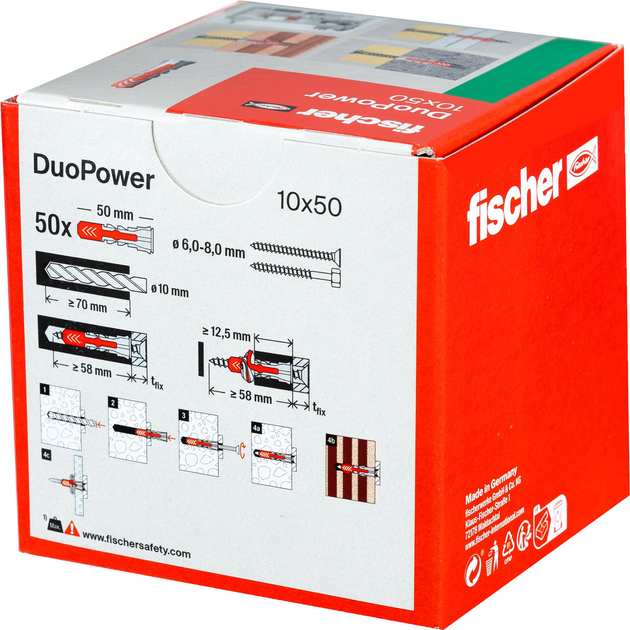 Дюбель Fischer DuoPower 10 х 50 мм 50 шт. (535456) - зображення 4