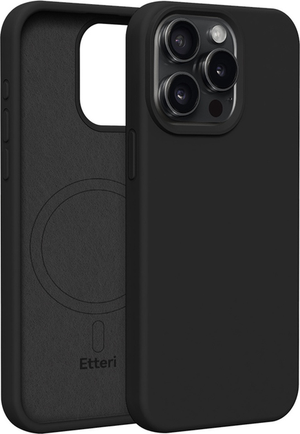 Панель Etteri Silicone Mag do Apple iPhone 15 Pro Max 6.7 Black (GSM185955) - зображення 1