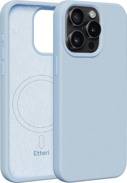 Etui plecki Etteri Silicone Mag do Apple iPhone 15 Pro Max 6.7 Light blue (GSM185984) - obraz 1