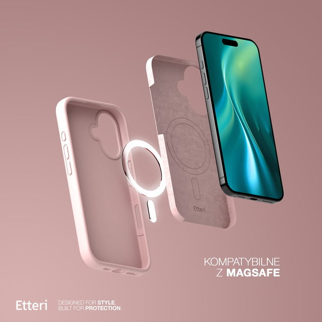 Панель Etteri Silicone Mag do Apple iPhone 16 6.1 Light pink (GSM185994) - зображення 6