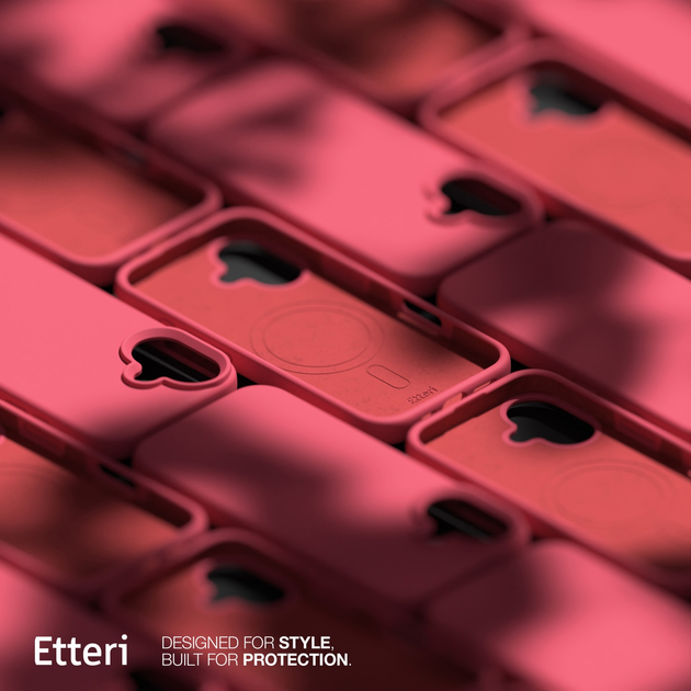 Etui plecki Etteri Silicone Mag do Apple iPhone 16 6.1 Raspberry (GSM186004) - obraz 9