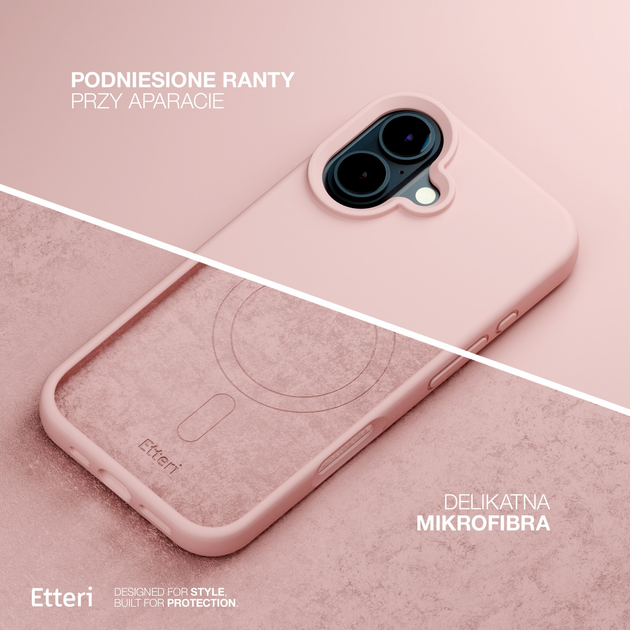 Etui plecki Etteri Silicone Mag do Apple iPhone 16 Plus 6.7 Light pink (GSM185996) - obraz 5
