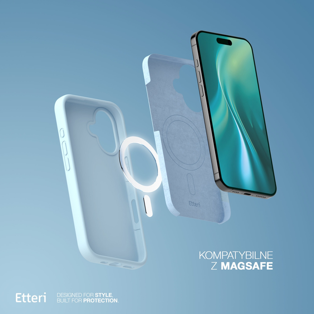 Панель Etteri Silicone Mag do Apple iPhone 16 Plus 6.7 Light blue (GSM185986) - зображення 6