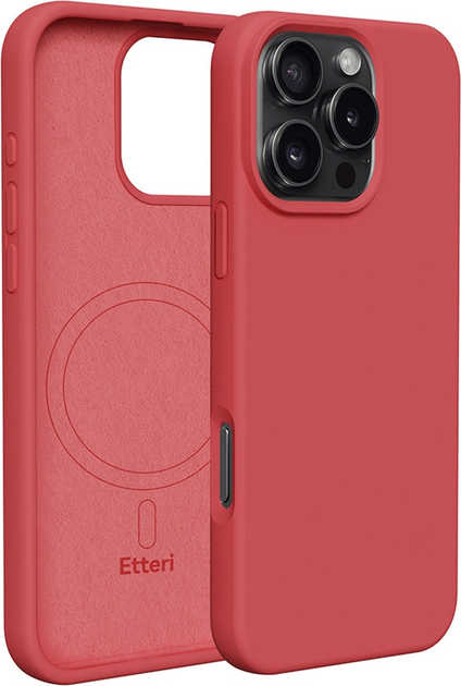 Etui plecki Etteri Silicone Mag do Apple iPhone 16 Pro 6.3 Raspberry (GSM186005) - obraz 1