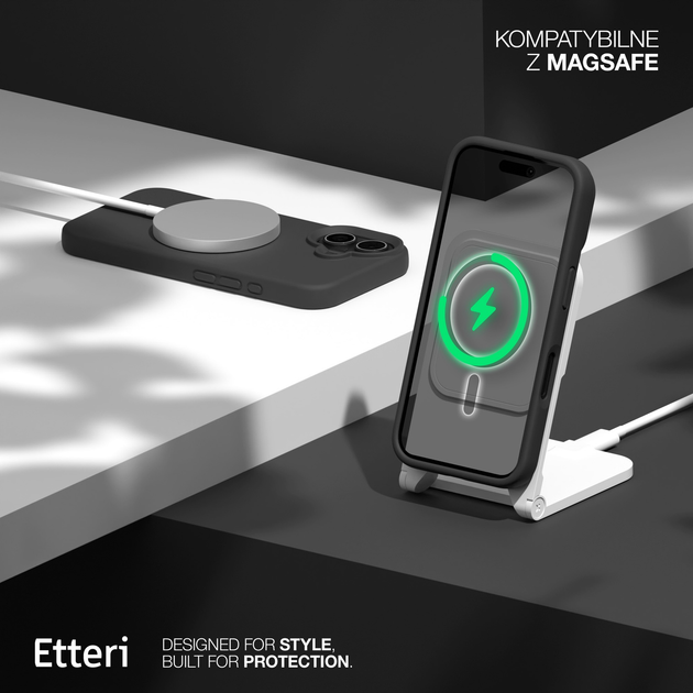 Etui plecki Etteri Silicone Mag do Apple iPhone 16e Black (GSM192080) - obraz 6