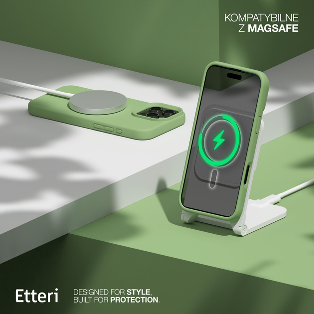 Etui plecki Etteri Silicone Mag do Apple iPhone 16 Pro Max 6.9 Light green (GSM185978) - obraz 7