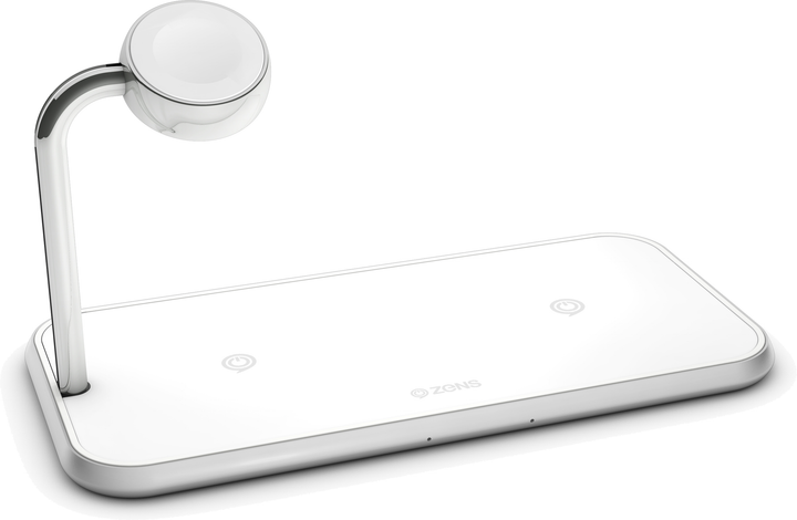Bezprzewodowa ładowarka Zens Dual Aluminium Wireless Charger + Apple Watch 10W Biała (7438222397371) - obraz 2