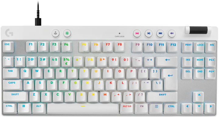 Клавіатура дротова Logitech G PRO X TKL RAPID Wired Gaming Linear USB White (5099206126473) - зображення 1