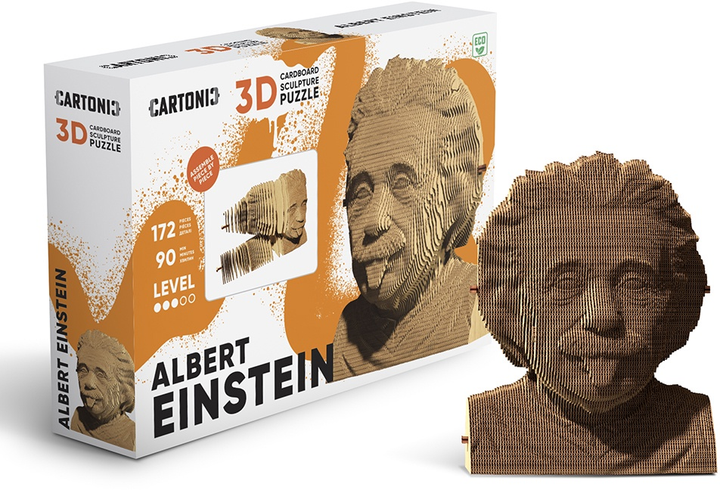 3D пазл-конструктор Cartonic 3D Puzzle Albert E Ейнштейн Картонний (4820191132610) - зображення 10
