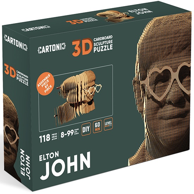 3D пазл-конструктор Cartonic 3D Puzzle Elton J Елтон Джон Картонний (4820191132627) - зображення 4