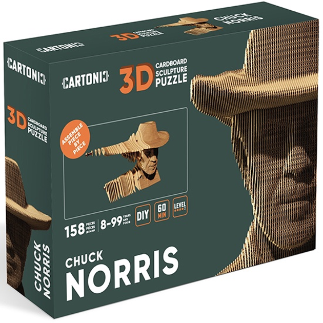 Puzzle 3D - konstruktor Cartonic 3D Puzzle Chuck Chuck Norris Kartonowy (4820191132825) - obraz 4