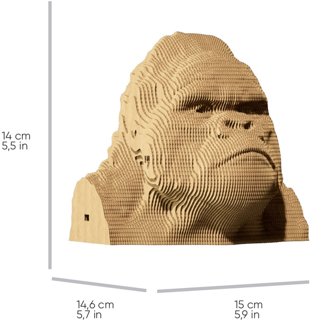 3D пазл-конструктор Cartonic 3D Puzzle Gorilla Горила Картонний (4820191132832) - зображення 4