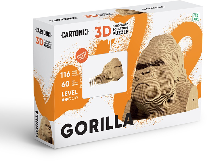 3D пазл-конструктор Cartonic 3D Puzzle Gorilla Горила Картонний (4820191132832) - зображення 9