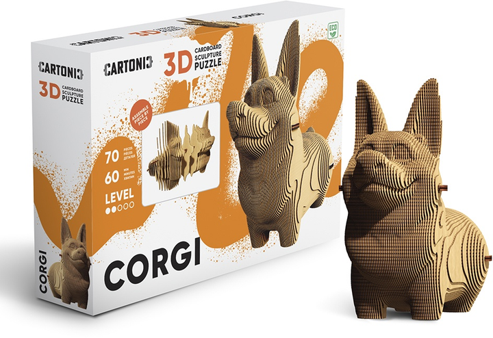 Puzzle 3D - konstruktor Cartonic 3D Puzzle Corgi Kartonowy (4820191132986) - obraz 10