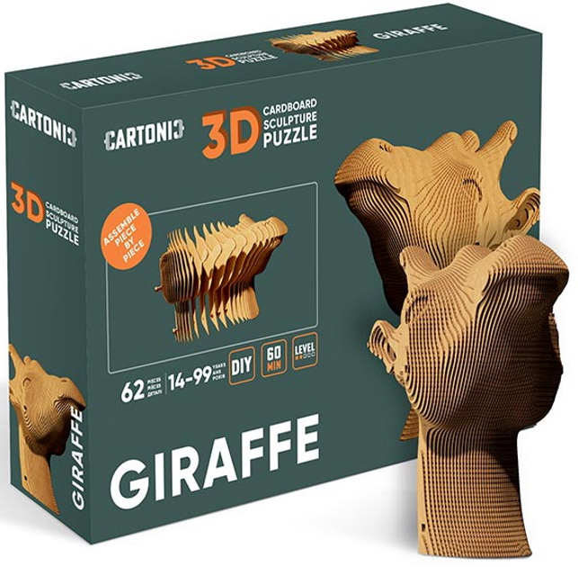 3D пазл-конструктор Cartonic 3D Puzzle Giraffe Жираф Картонний (4820191133136) - зображення 2