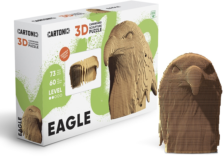 Puzzle 3D - konstruktor Cartonic 3D Puzzle Eagle Orzeł Kartonowy (4820191133129) - obraz 10