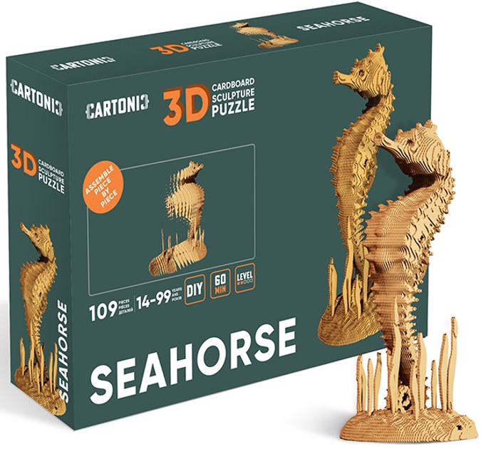 3D пазл-конструктор Cartonic 3D Puzzle Seahorse Морський коник Картонний (4820191133488) - зображення 2