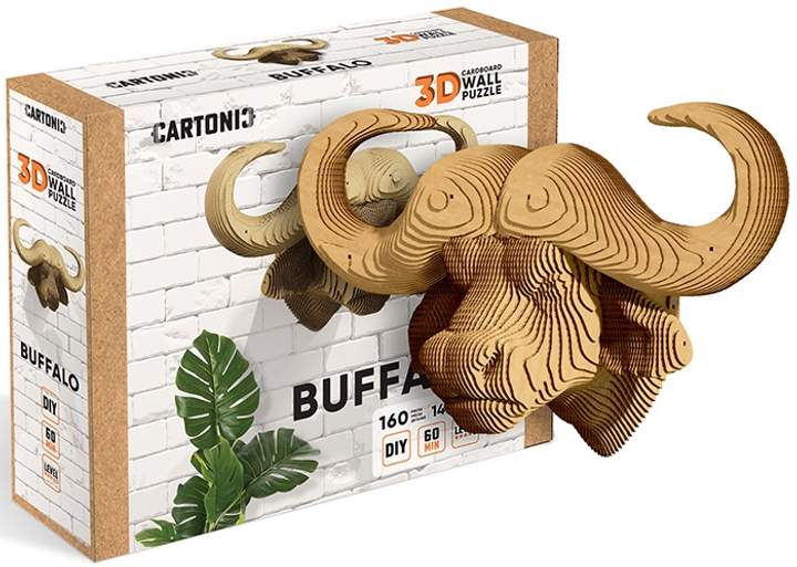 3D пазл-конструктор настінний Cartonic 3D Puzzle Buffalo Картонний (4820191133662) - зображення 2
