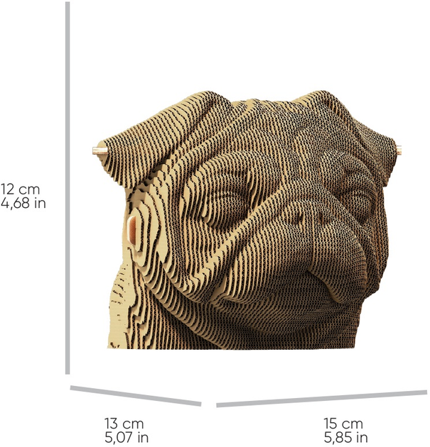 Puzzle 3D - konstruktor Cartonic 3D Puzzle Mops Kartonowy (4820191133907) - obraz 4