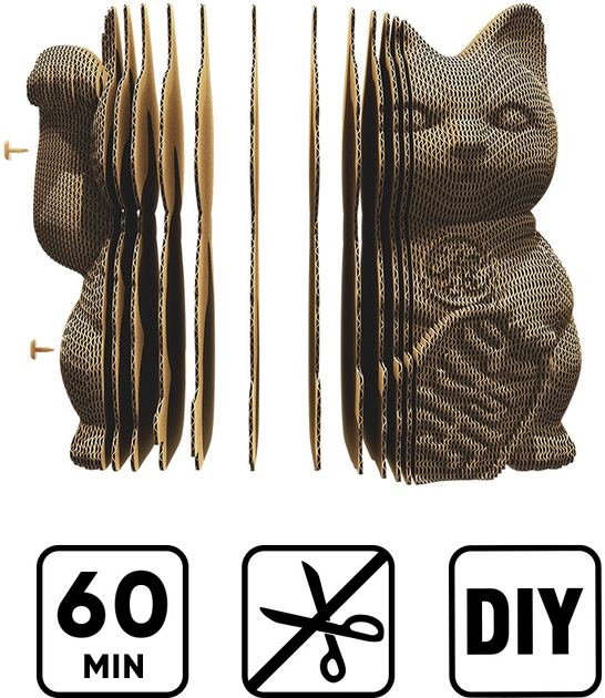 3D пазл-конструктор Cartonic 3D Puzzle Lucky cat Картонний (4820191133884) - зображення 7