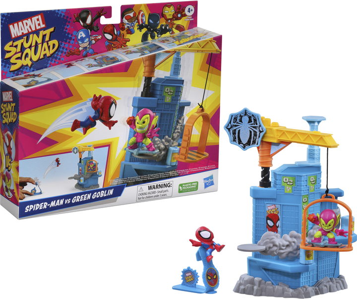 Zestaw do zabawy Hasbro Smashin Heroes seria Marvel Stunt Squad Spider-Man vs Green Goblin (F6894_F7059) - obraz 1