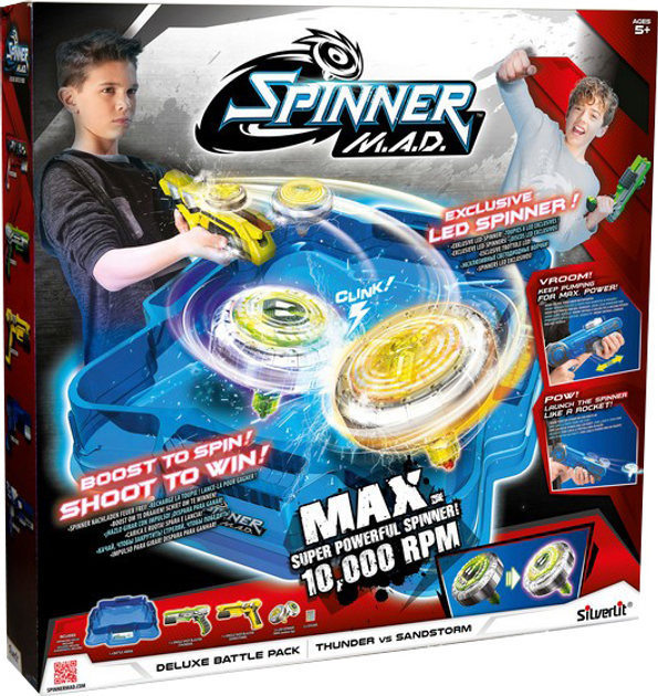 Zestaw do zabawy blasterów Spinner M.A.D. Błyskawica i Burza piaskowa (4891813863311) - obraz 1