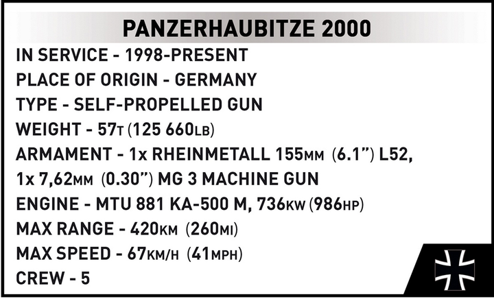 Конструктор Cobi Armed Forces САУ PzH 2000 1006 деталей (5902251026288) - зображення 10