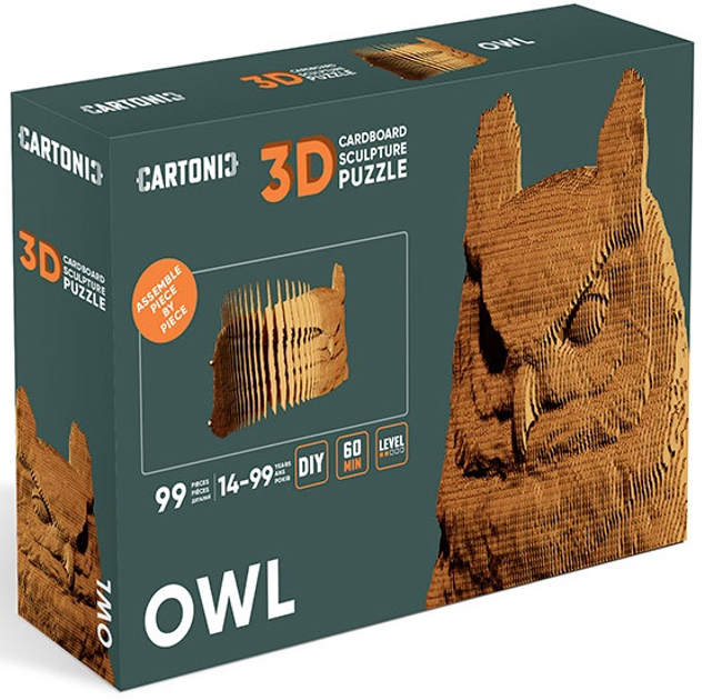 Puzzle 3D - konstruktor Cartonic 3D Puzzle Owl Sowa Kartonowy (4820191133273) - obraz 7