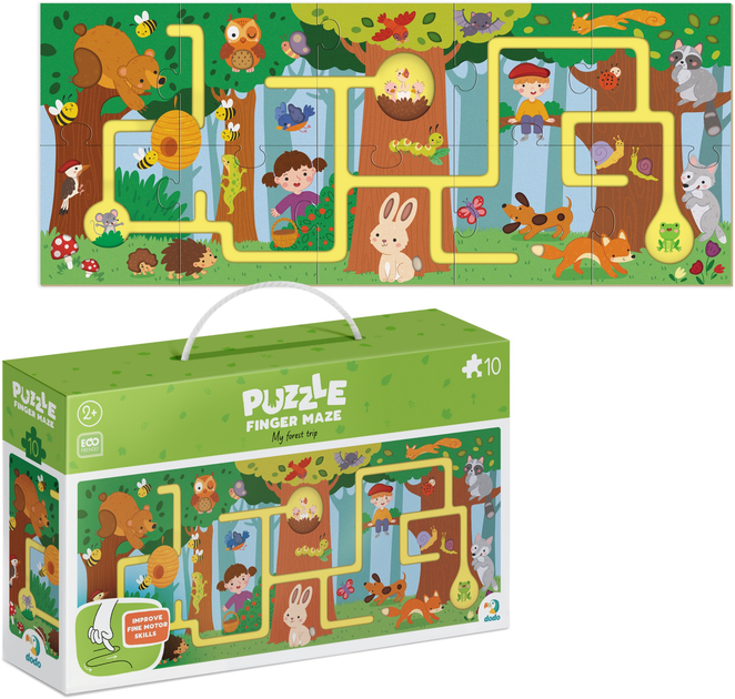 Puzzle-labirynt DoDo Moja wędrówka po lesie 10 elementów (4820198240684) - obraz 2