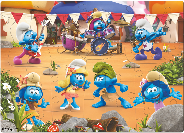 Puzzle DoDo Duże podłogowe The Smurfs Muzyka gra 40 elementów (4823115911186) - obraz 2