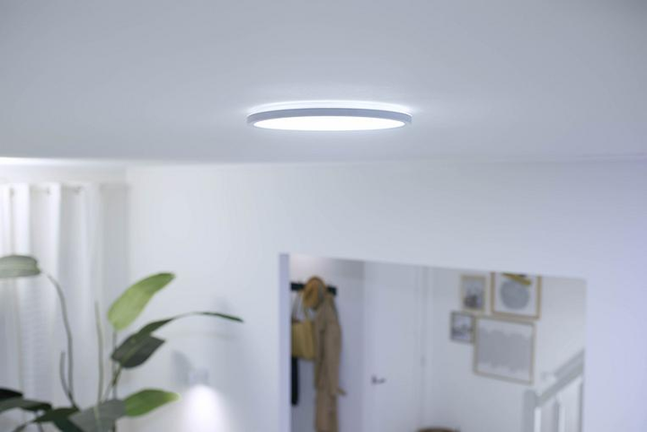 Lampa sufitowa WiZ SuperSlim Ceiling 16 W 2700-6500 K Wi-Fi Biała (8719514338012) - obraz 3