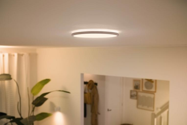 Lampa sufitowa WiZ SuperSlim Ceiling 16 W 2700-6500 K Wi-Fi Biała (8719514338012) - obraz 4