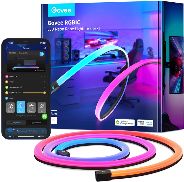 Стрічка світлодіодна розумна Govee H61C3 Neon Gaming Table Light 3 м Білий (6974316993599) - зображення 2